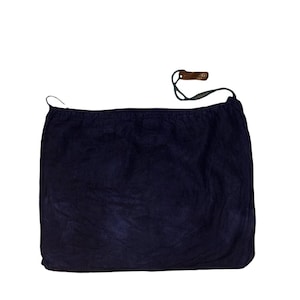 Authentic Bottega Veneta Dust Bag | Navy Blue Velvet Pouch with Green Cord & Leather Tag | Made in Italy