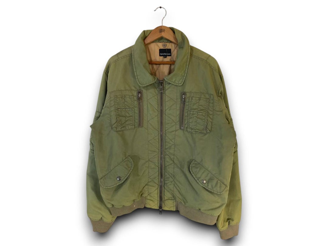 Vintage CALVIN KLEIN Bomber Jacket | 90s Minimalist Streetwear Zip 