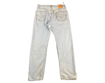 Vintage Levi's 505 Regular Fit Jeans | High Waisted Raw Hem Denim | Upcycled Distressed Straight Leg Y2K Jeans