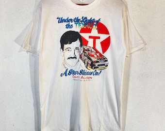 Vintage Davey Allison NASCAR T-Shirt – 1990s Texaco Racing Tribute Tee, A Star Shines On
