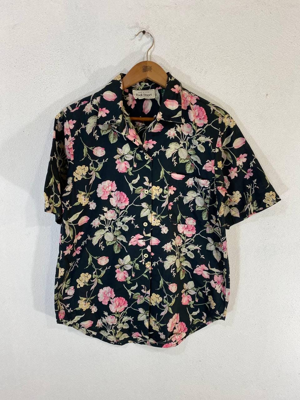 トップス 90s- paul stuart black linen shirt 90s Paul Stuart black linen shirt