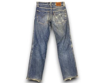 Vaqueros Levi's 702 vintage desgastados/ Reproducción rara de estilo LVC japonés/ Ropa de trabajo desgastada