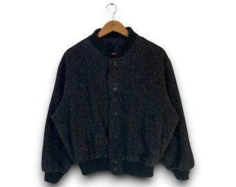 Vintage Japanische Wolle Bomberjacke | Dark Academia Mantel | Strassenmode