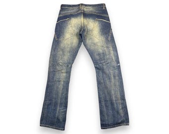 Japanese Selvedge Denim Jeans | Unsanforized Dark Raw Indigo | Patchwork Shashiko style Trousers | High-Quality Redline Selvedge