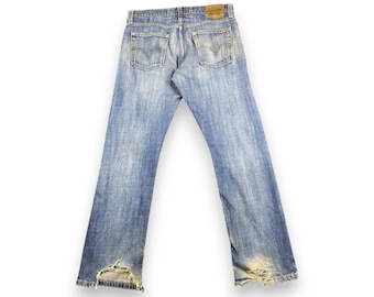 Vaqueros Levi's 514 Slim Straight vintage, talla 34 L 32, lavado claro clásico, desgastado, años 90, años 2000