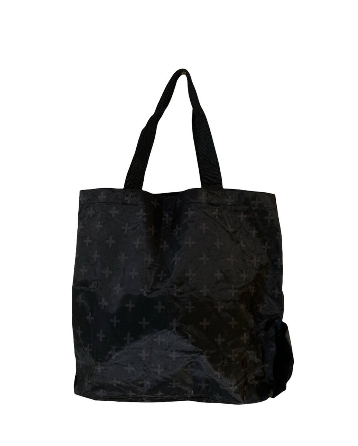 Head Porter Plus Foldable Tote Bag | Black Nylon Cross Pattern | Japanese Streetwear |, foto 4 de 5