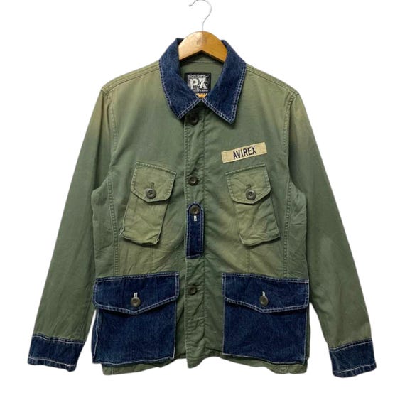 ジャケット・アウター AVIREX Military Field Jacket 90s Vintage Avirex Military Denim Patchwork Jacket | Field Jacket Army