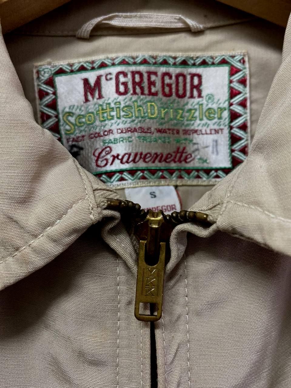 Vintage Mcgregor Scottish Drizzler Jacket: Men's Tan Bomber - Size