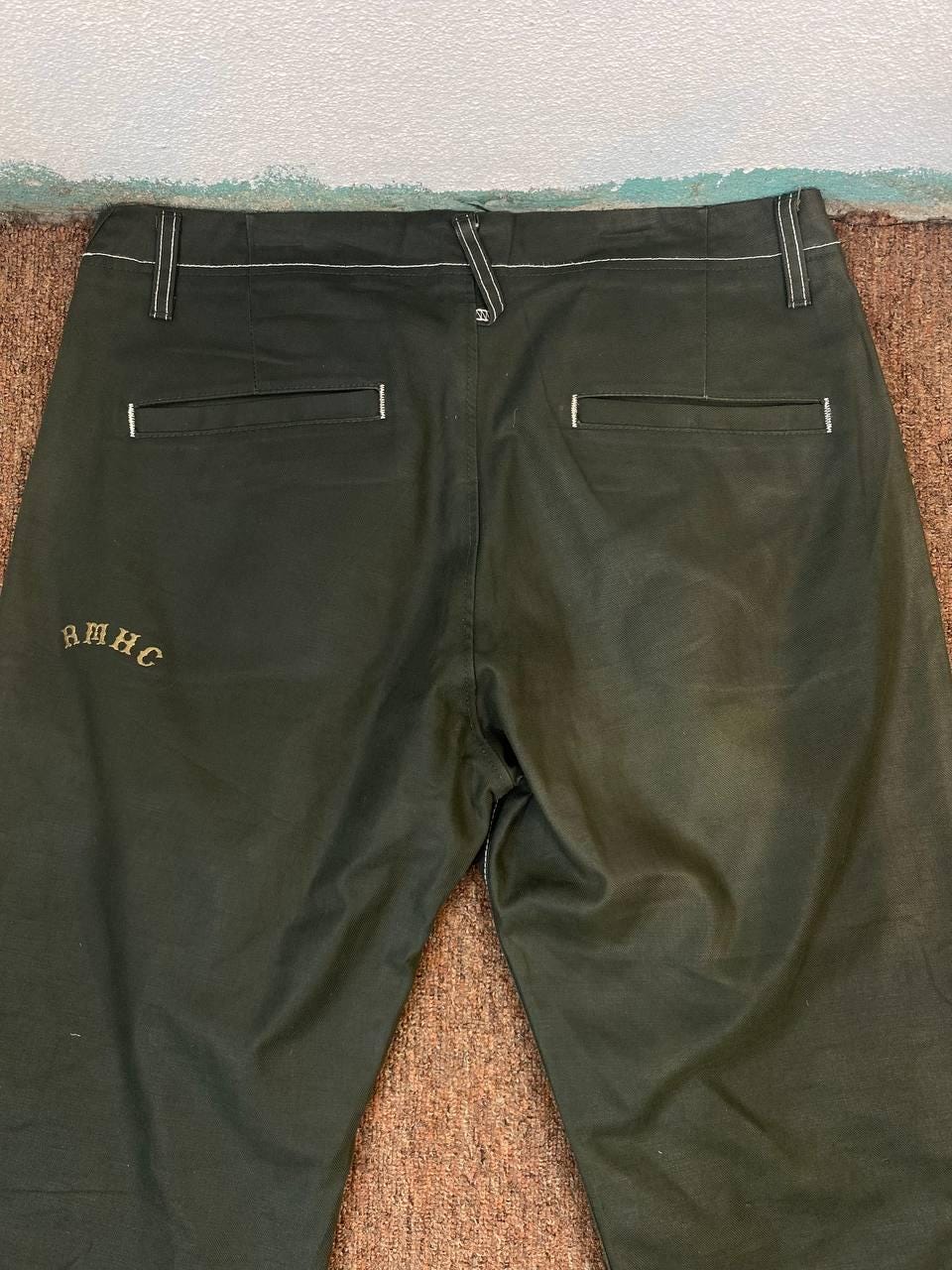 Vintage Real Mad Hectic Workwear Pants | Green Contrast Stitch, XL