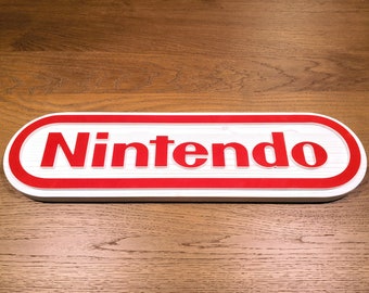 Nintendo logo 3D wall wood decor