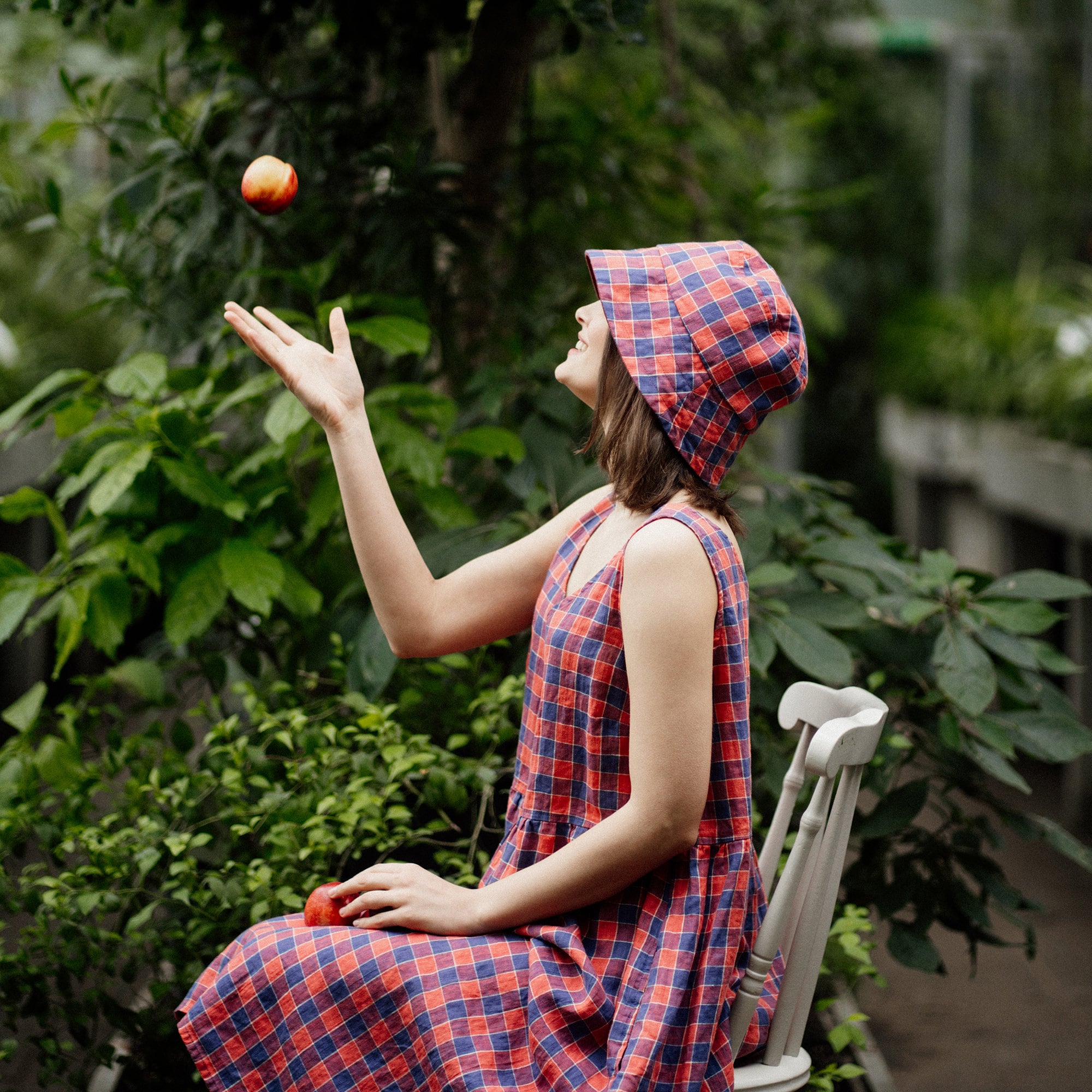 帽子 Summer Linen Plaid Bucket hat 815B-nj-csL.jpg