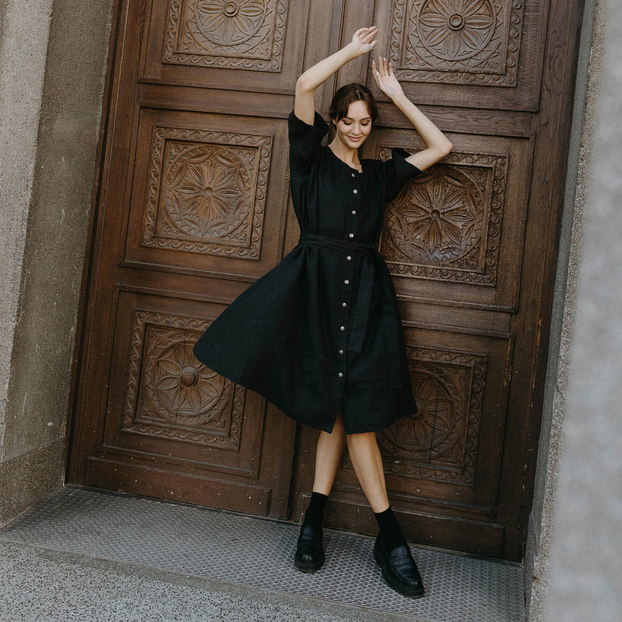 velvet dress a line Classic Bell Sleeve V Neck Velvet Bridesmaid Dress with Pleats COCOMELODY CB0367, Forest Green main image 0