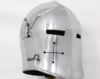 Barbuta Helmet ~ Medieval Knight Armor 18g Mild Steel ~ Cosplay Halloween Costume ~ Visored Warrior Helmet