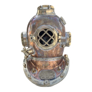 Antique Copper Brass Scuba Divers Diving Helmet Helmet 18&quot; Us Navy Mark V Helmet,
