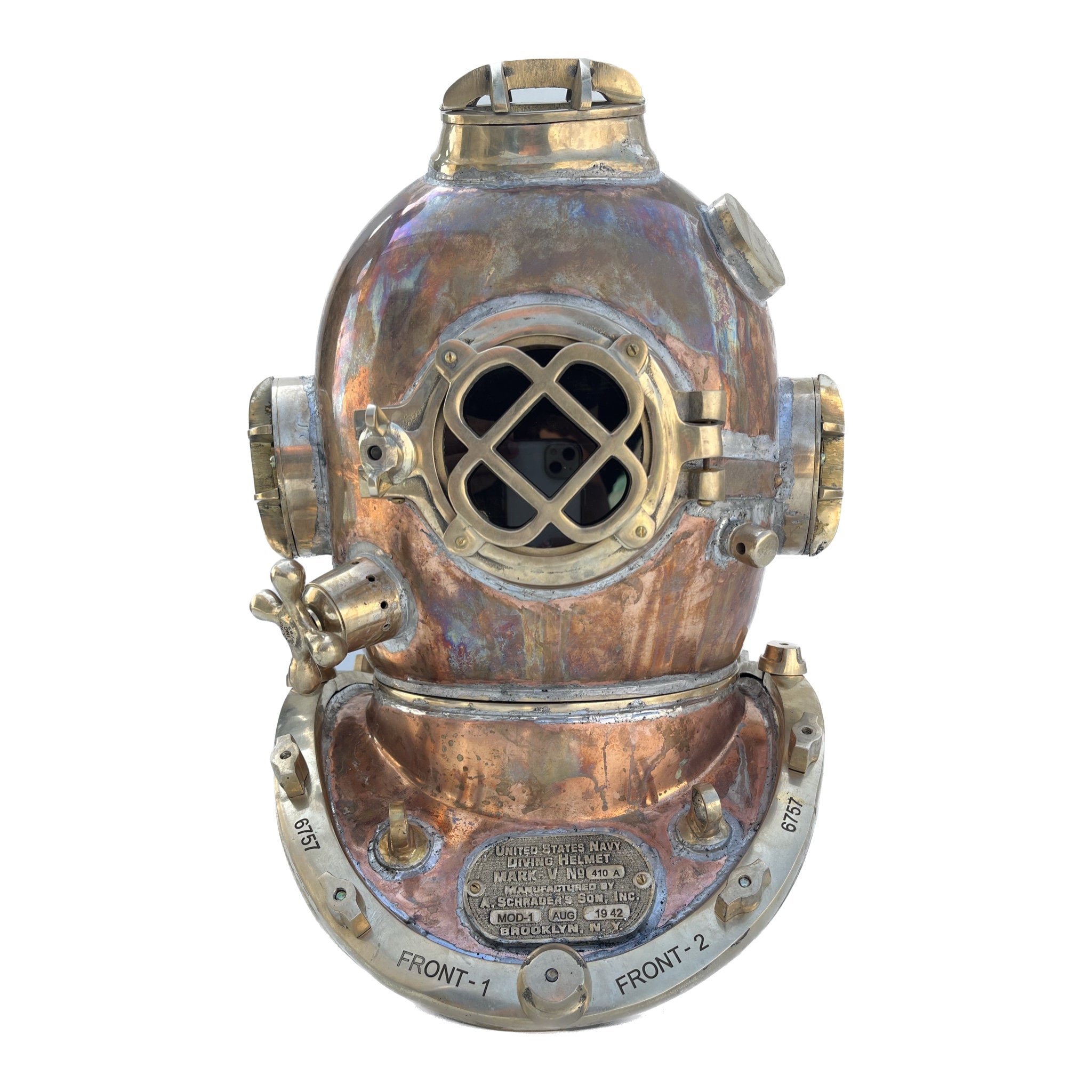 Antique Copper Brass Scuba Divers Diving Helmet Helmet 18" Us Navy Mark V Helmet,