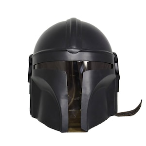 Star War Handmade Mandalorian Helmet | The Mandalorian Helmet Steel  | Halloween Helmet With Chain Strap Gift