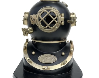 Black U.S. Navy Mark V Diving Helmet | Nautical Decor Replica