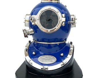 Scuba Diving Nautical Helmet | Maritime Ship's Decorative Helmet (Blue)