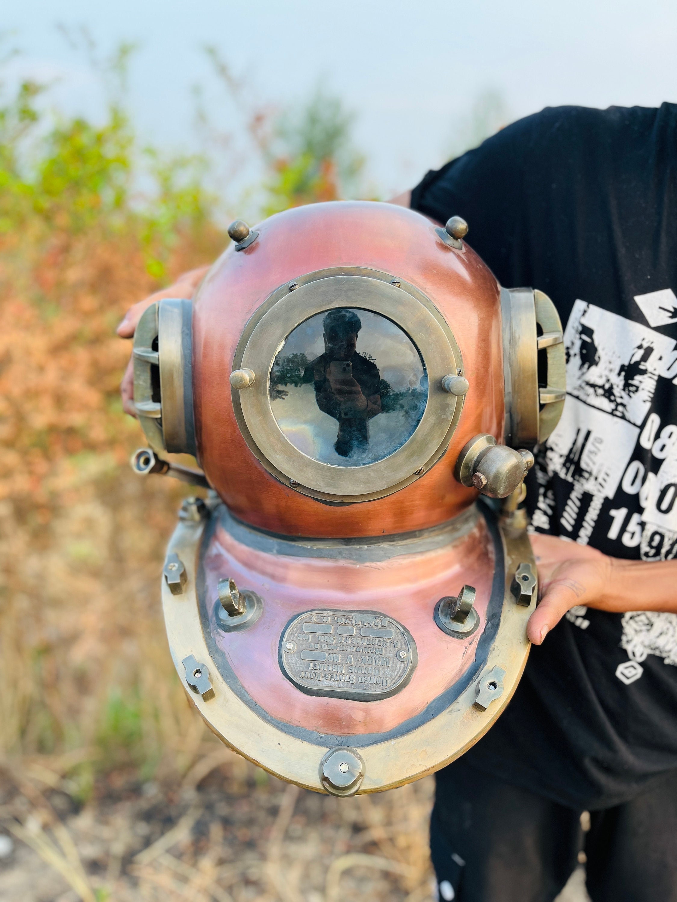 Authentic Scuba Diving Helmet Nautical Collectible Deep Sea Exploration Nautical Decor 18" Full Size Diving Helmet Best Gift For him