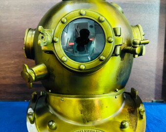 Antique scuba diving helmet ~  US navy mark V divers helmet~ Deep diving helmet Antique scuba diverse helmet