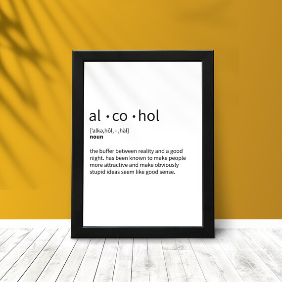 Alcohol Word Definition Poster Print Urban Dictionary Word - Etsy