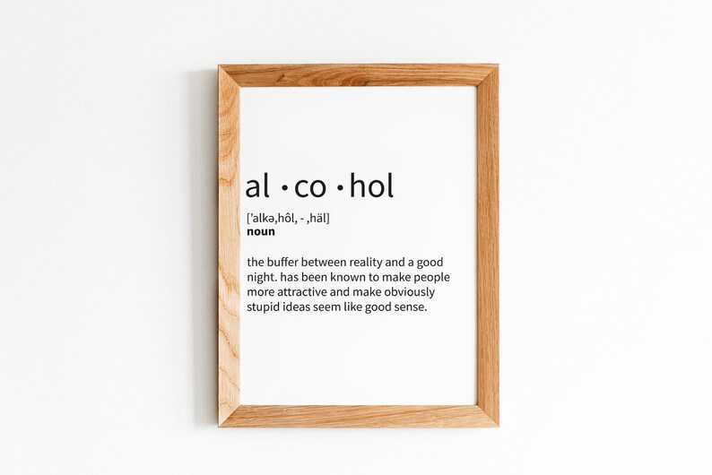 Alcohol Word Definition Poster Print Urban Dictionary Word - Etsy