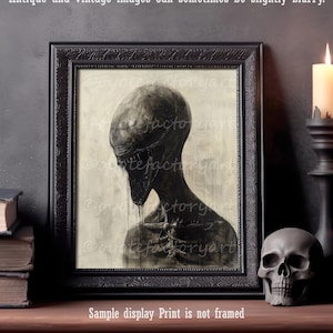 Spooky Creature Poster Print or Canvas, Creepy Dark Fantasy Art, Horror Creepy Monster Painting, Gothic Home Decor, Scary Macabre Art