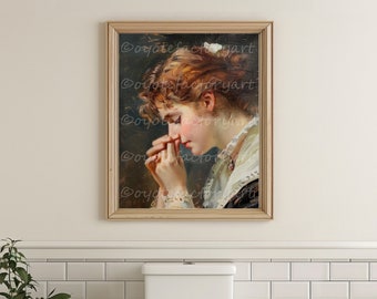 Funny Bathroom Painting Poster Print or Canvas, Toilet Humor Gift, Woman Stinky Amusing Bathroom Art Restroom Home Decor, Gift For Friend