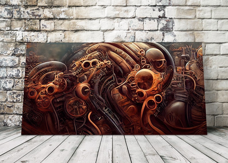 Dystopian Wall Canvas Steampunk Wall Art AI Created Art Etsy