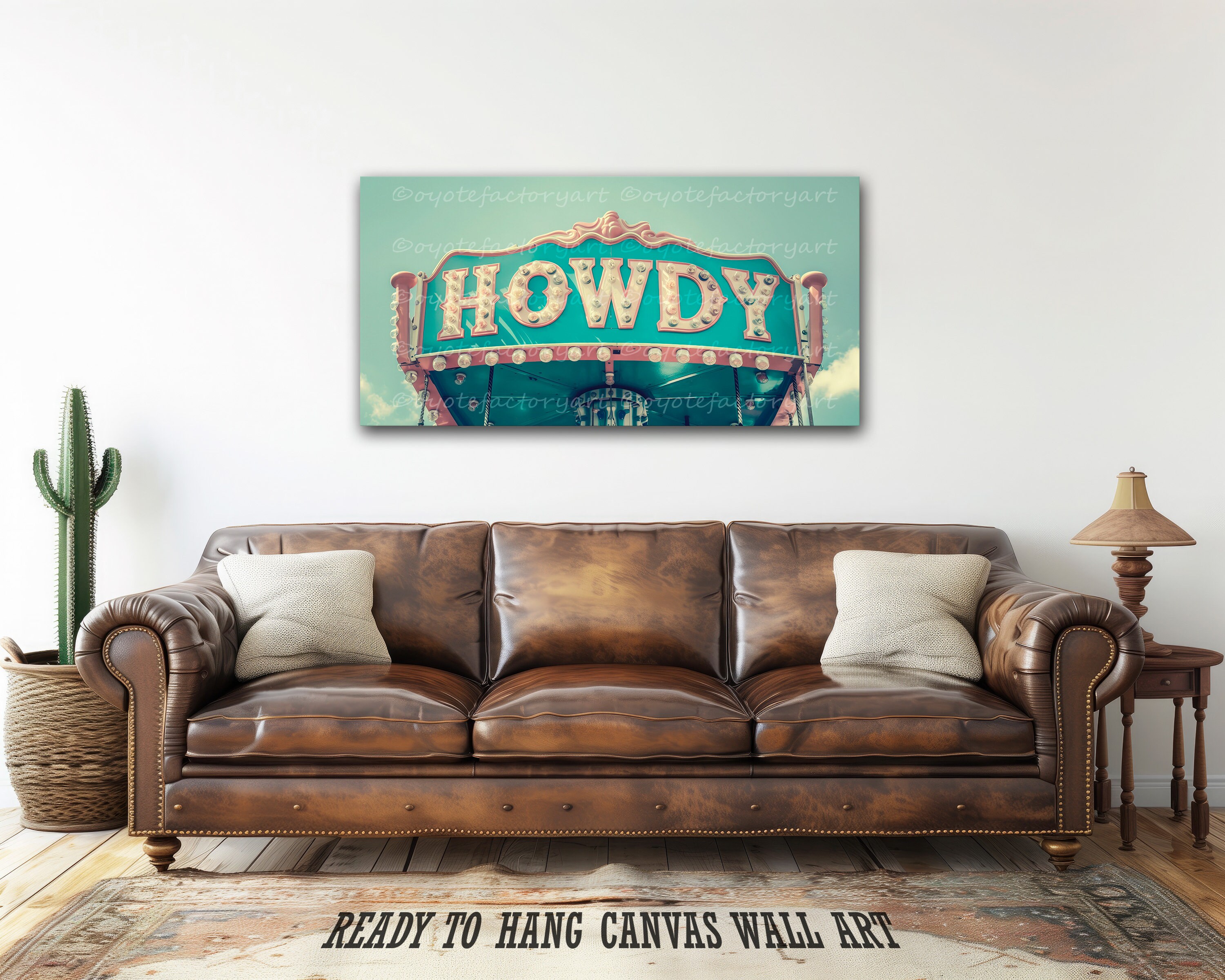 Howdy Art Carousel Decor, Canvas Ready to Hang, Carnival Circus Art ...