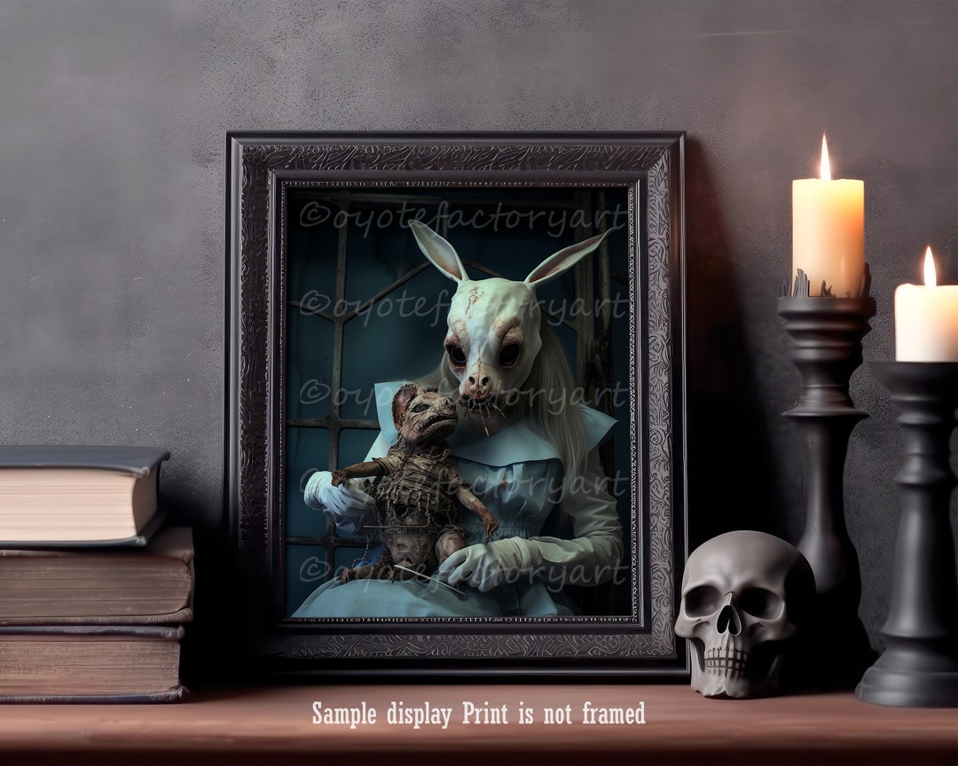 Horror Creepy Bunny Nurse in Hospital, Weird Spooky Rabbit Mask Animal ...