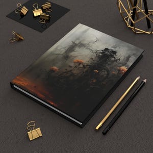 Gothic Skull Floral Notebook – Dark Macabre Art Hardcover Journal