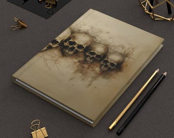 Gothic Skulls Matte Hardcover Journal – Dark Fantasy Stationery