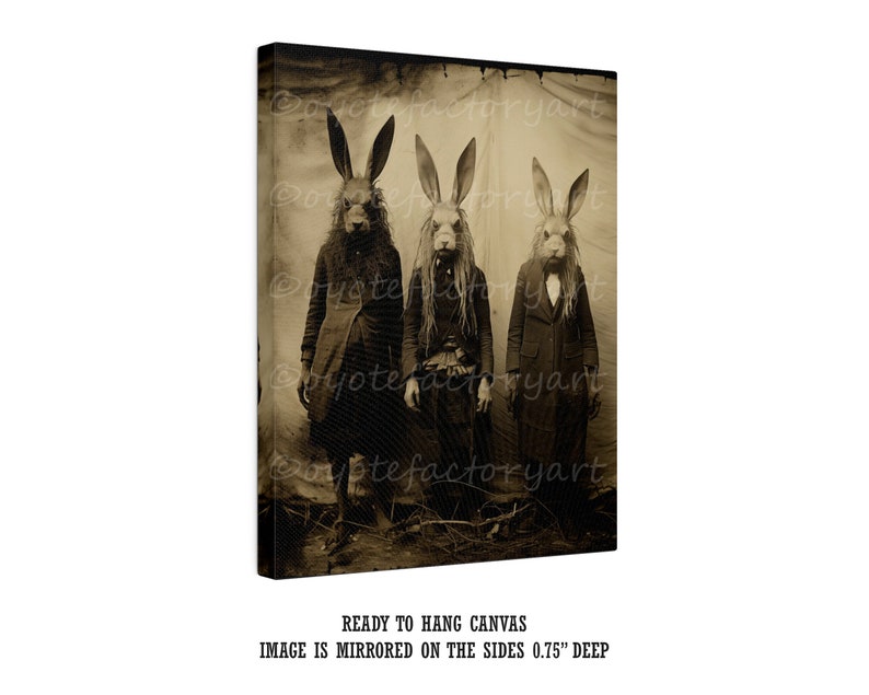 Goth Occult Rabbits Poster Print or Canvas, Oddities and Curiosities ...