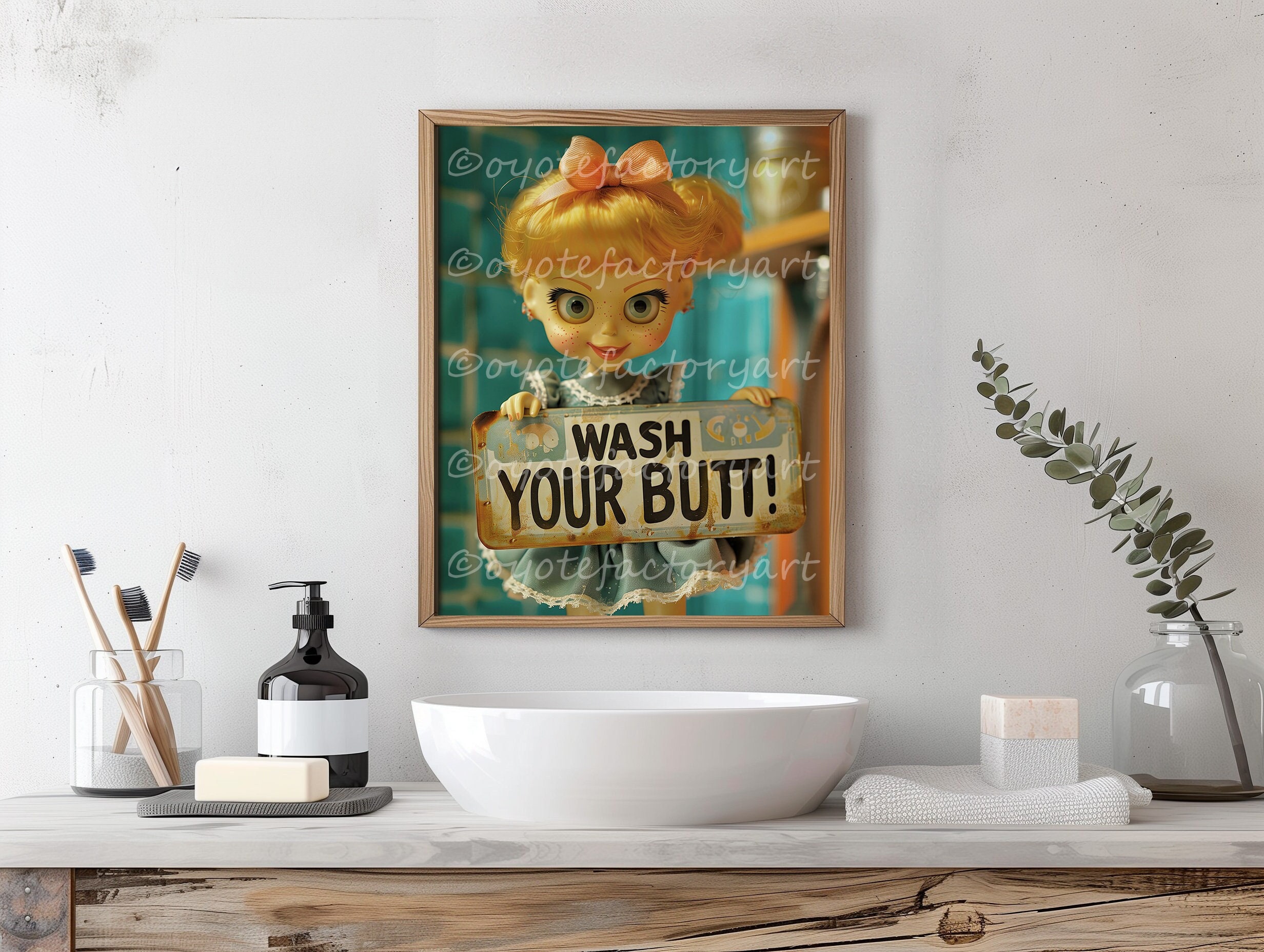 Funny Bathroom Poster Print or Canvas, Wash Your Butt Vintage Doll Toilet  Humor Gift, Amusing Stinky Bathroom Art, Retro Restroom Home Decor - Etsy, image size:2464x1856