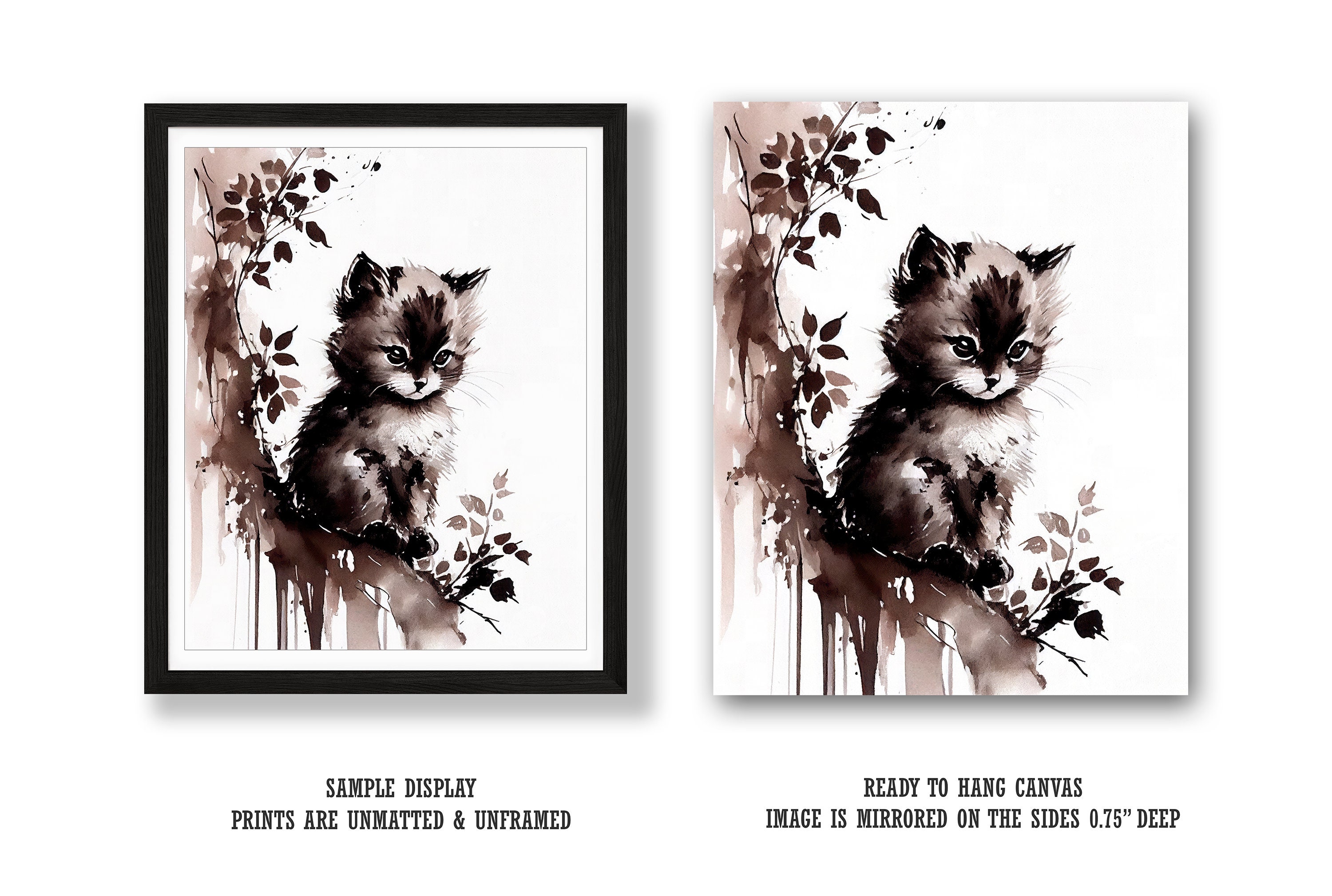 Nursery Cute Kitten Watercolor Decor Cat Pet Wall Art - Etsy