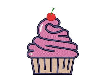 Cute Cupcake set of 5 sizes/ Embroidery Digital File / Machine Embroidery Digitizing / Embroidery Design