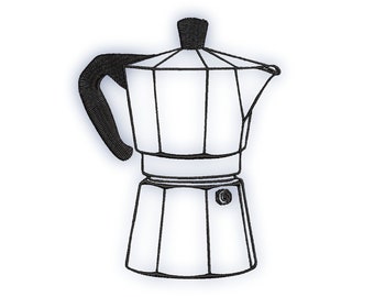 Moka Pot for Coffee Outline set of 5 sizes / Embroidery Digital File / Machine Embroidery Digitizing / Embroidery Design