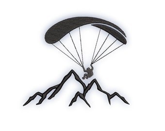 Paragliding Logo set of 5 sizes / Adventure Logo / Embroidery Digital File / Machine Embroidery Digitizing / Embroidery Design