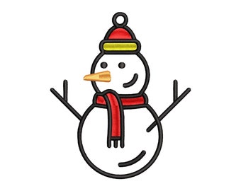 Snowman Outline set of 5 sizes/ Embroidery Digital File / Machine Embroidery Digitizing / Embroidery Design