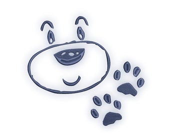 Cute Bear Face and Paws set of 5 sizes/ Embroidery Digital File / Machine Embroidery Digitizing / Embroidery Design