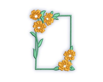 Frame with Flowers set of 4 sizes/ Embroidery Digital File / Machine Embroidery Digitizing / Embroidery Design