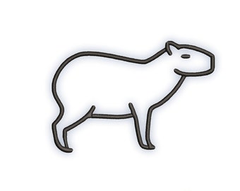 Capybara Outline set of 6 sizes / Embroidery Digital File / Machine Embroidery Digitizing / Embroidery Design