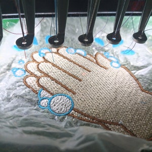 Hands for Towel Embroidery Digital File / Machine Embroidery Digitizing / Embroidery Design image 4