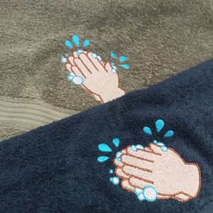 Hands for Towel Embroidery Digital File / Machine Embroidery Digitizing / Embroidery Design image 2