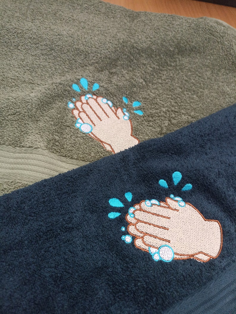 Hands for Towel Embroidery Digital File / Machine Embroidery Digitizing / Embroidery Design image 2