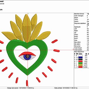 Eye in Heart set of 7 Sizes / Embroidery Digital File / Machine Embroidery Digitizing / Embroidery Design image 8