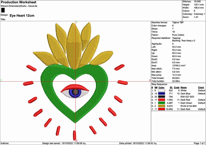 Eye in Heart set of 7 Sizes / Embroidery Digital File / Machine Embroidery Digitizing / Embroidery Design image 8