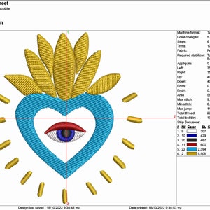 Eye in Heart set of 7 Sizes / Embroidery Digital File / Machine Embroidery Digitizing / Embroidery Design image 4