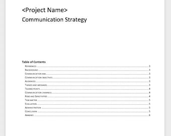 Communication strategy template